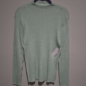 NWT Women's Nine West Mint Green Shimmery Sweater, Perfect For Spring!  Large